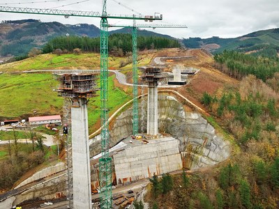 Reutilização do material ao máximo e redução do prazo de execução do viaduto de Zumelegi